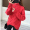 Long Sleeved Half-Height Collar Matching Sweater Women Korean Solid Colored Loose Pullover Outerwear