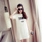 Img 2 - Women Summer Korean Mid-Length Printed Round-Neck Loose Short Sleeve T-Shirt Plus Size Dress