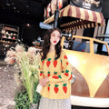 IMG 120 of Popular Inspired Undershirt All-Matching Unique Carrot Pattern Lazy Knitted Sweater Women Tops Outerwear