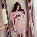 Img 4 - Women Summer Korean Mid-Length Printed Round-Neck Loose Short Sleeve T-Shirt Plus Size Dress