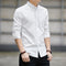 Img 2 - Men Long Sleeved Shirt Casual Slim Look Korean Solid Colored Men Shirt