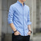 Img 8 - Men Long Sleeved Shirt Casual Slim Look Korean Solid Colored Men Shirt