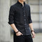 Img 6 - Men Long Sleeved Shirt Casual Slim Look Korean Solid Colored Men Shirt