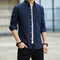 Img 3 - Men Long Sleeved Shirt Casual Slim Look Korean Solid Colored Men Shirt