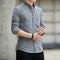 Img 7 - Men Long Sleeved Shirt Casual Slim Look Korean Solid Colored Men Shirt