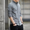 Img 1 - Men Long Sleeved Shirt Casual Slim Look Korean Solid Colored Men Shirt