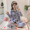 Pajamas Women Cotton Long Sleeved Korean Plus Size Cardigan Loungewear Sets Summer Sleepwear