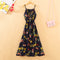 Img 8 - Holiday Women Chiffon Printed Long Bare Back Strap Travel Seaside Beach Dress Beachwear