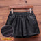 Img 4 - Shorts Women Loose Korean High Waist A-Line All-Matching Slim-Look Outdoor Leather Pants