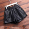 Img 1 - Shorts Women Loose Korean High Waist A-Line All-Matching Slim-Look Outdoor Leather Pants
