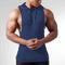 Men Fitness Hooded Sleeveless Sweatshirt Cotton Europe Size Solid Colored Tank Top