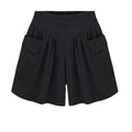 Img 4 - Shorts Women Summer Black High Waist Loose Slim-Look Plus Size All-Matching Wide Leg Casual Pants