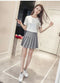 IMG 145 of Pleated Women Student Korean Short Slim Look High Waist Skirt Shorts