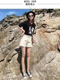 IMG 108 of Black Denim Shorts Women Summer Korean Loose High Waist Slim Look chicPopular Inspired Wide Leg Hot Pants Shorts