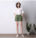 IMG 124 of Summer Cotton Blend Shorts Women Casual Plus Size Candy Colors Thin Loose Pants Short Hot Shorts