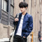 Jacket Trendy Thin Solid Colored Stand Collar Baseball Jersey Young Outerwear