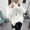 Women High Collar Loose Korean All-Matching Thick Long Sleeved Sweater