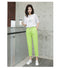 IMG 130 of Cotton Blend Ankle-Length Pants Summer Thin Straight Loose Casual Women Slim-Fit Pants