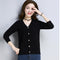 Img 2 - Solid Colored V-Neck Knitted Single-Breasted Cardigan Korean Women Sweater Shawl