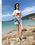 IMG 117 of Black Denim Shorts Women Summer Korean Loose High Waist Slim Look chicPopular Inspired Wide Leg Hot Pants Shorts