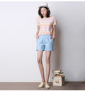 IMG 122 of Summer Cotton Blend Shorts Women Casual Plus Size Candy Colors Thin Loose Pants Short Hot Shorts
