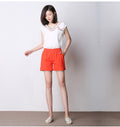 IMG 118 of Summer Cotton Blend Shorts Women Casual Plus Size Candy Colors Thin Loose Pants Short Hot Shorts
