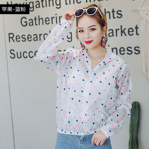 Summer Sunscreen Short Women Korean Long Sleeved Baseball Jersey Casual Printed Jacket Outerwear
