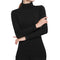 Img 9 - Women Modal Thin Plus Size Half-Height Collar Stretchable Slimming Round-Neck Tops Long Sleeved T-Shirt