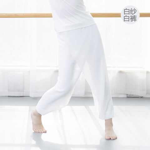 Img 8 - Dance Yoga Pants Ankle-Length Chiffon Slim-Look Lantern Slim-Fit Thin Plus Size Women Culottes Pants