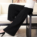 Img 6 - Summer Elderly Women Pants Pleated Wide Leg Casual Mom Loose Plus Size Ankle-Length Culottes