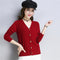 Solid Colored V-Neck Knitted Single-Breasted Cardigan Korean Women Sweater Shawl Outerwear