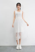 Img 9 - Summer Korean Modal Lace Spliced Cami Dress High Waist Solid Colored Tank Top Fairy Dress