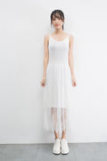 Img 1 - Summer Korean Modal Lace Spliced Cami Dress High Waist Solid Colored Tank Top Fairy Dress