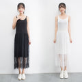 Img 4 - Summer Korean Modal Lace Spliced Cami Dress High Waist Solid Colored Tank Top Fairy Dress