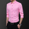 Img 9 - Long Sleeved Shirt Men Trendy Casual Korean Slim Look Handsome Solid Colored Men Shirt