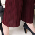 Img 4 - Summer Elderly Women Pants Pleated Wide Leg Casual Mom Loose Plus Size Ankle-Length Culottes