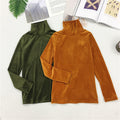 IMG 132 of Solid Colored High Collar Warm Tops Gold Undershirt Under Women Long Sleeved T-Shirt Outerwear
