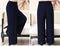 Img 2 - Summer Elderly Women Pants Pleated Wide Leg Casual Mom Loose Plus Size Ankle-Length Culottes
