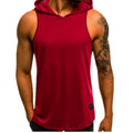 Img 1 - Men Summer Sporty Casual Printed Hooded Slim Look Breathable Sleeveless Tank Top