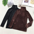 IMG 134 of Solid Colored High Collar Warm Tops Gold Undershirt Under Women Long Sleeved T-Shirt Outerwear