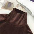 IMG 122 of Solid Colored High Collar Warm Tops Gold Undershirt Under Women Long Sleeved T-Shirt Outerwear
