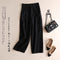 IMG 118 of Korean Cotton Blend Wide Leg Pants Line Thin Casual Women Loose Ankle-Length Pants