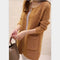 Popular Korean Elegant Pocket Knitted Cardigan Women Mid-Length Mix Colours Sweater Outerwear