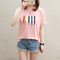 Img 3 - Summer Korean Alphabets Printed Short Sleeve T-Shirt Women Student Loose All-Matching Tops