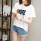 Img 8 - Summer Korean Alphabets Printed Short Sleeve T-Shirt Women Student Loose All-Matching Tops