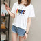 Img 2 - Summer Korean Alphabets Printed Short Sleeve T-Shirt Women Student Loose All-Matching Tops