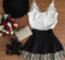 Img 2 - Strap Sleeveless Summer Vintage V-Neck Lace Black White Women Short Dress Chiffon Dress