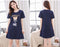 IMG 124 of Summer Women Round-Neck Thin Pyjamas Knitted Cotton Short Sleeve One-Piece Mid Length Loungewear Sleepwear