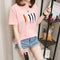 Img 1 - Summer Korean Alphabets Printed Short Sleeve T-Shirt Women Student Loose All-Matching Tops