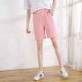 Women Summer Cotton Shorts Korean Solid Colored Loose Casual Student Bermuda Shorts